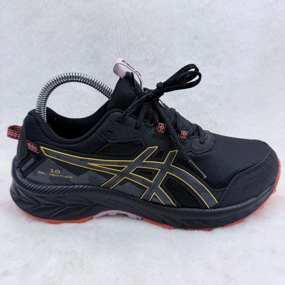 ASICS Gel-Venture 10 WP Womens Running Shoes Black Size 7.5 Waterproof Sneakers
